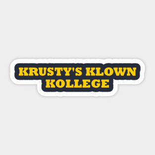 Krusty's Klown Kollege Sticker